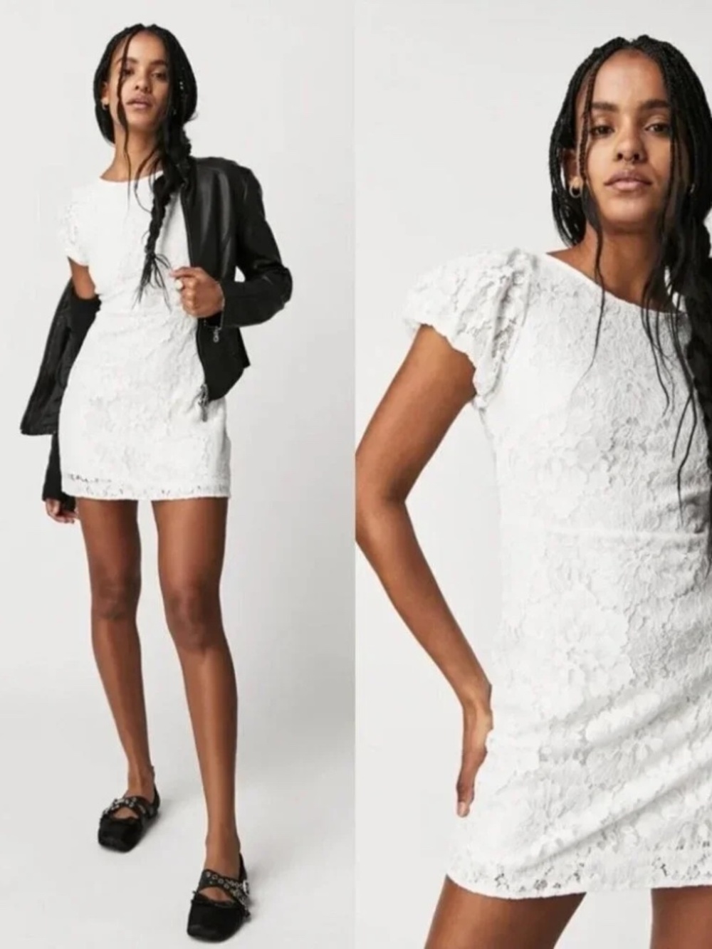 Free People Hailee Lace Mini White Dress Size M